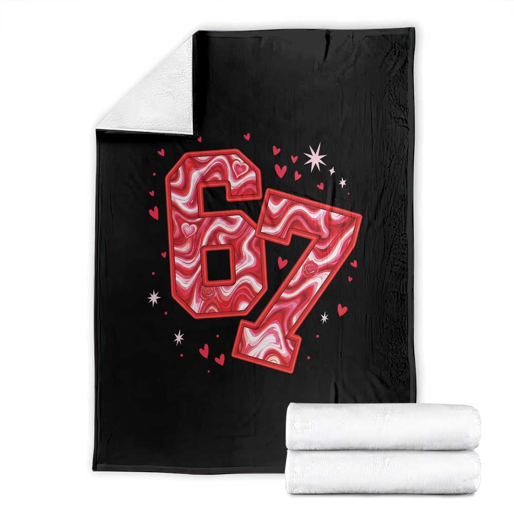 Glitch Swirl Effect Printed Six Seven Meme Throw Blanket Valentines Day Gift