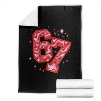Glitch Swirl Effect Printed Six Seven Meme Throw Blanket Valentines Day Gift