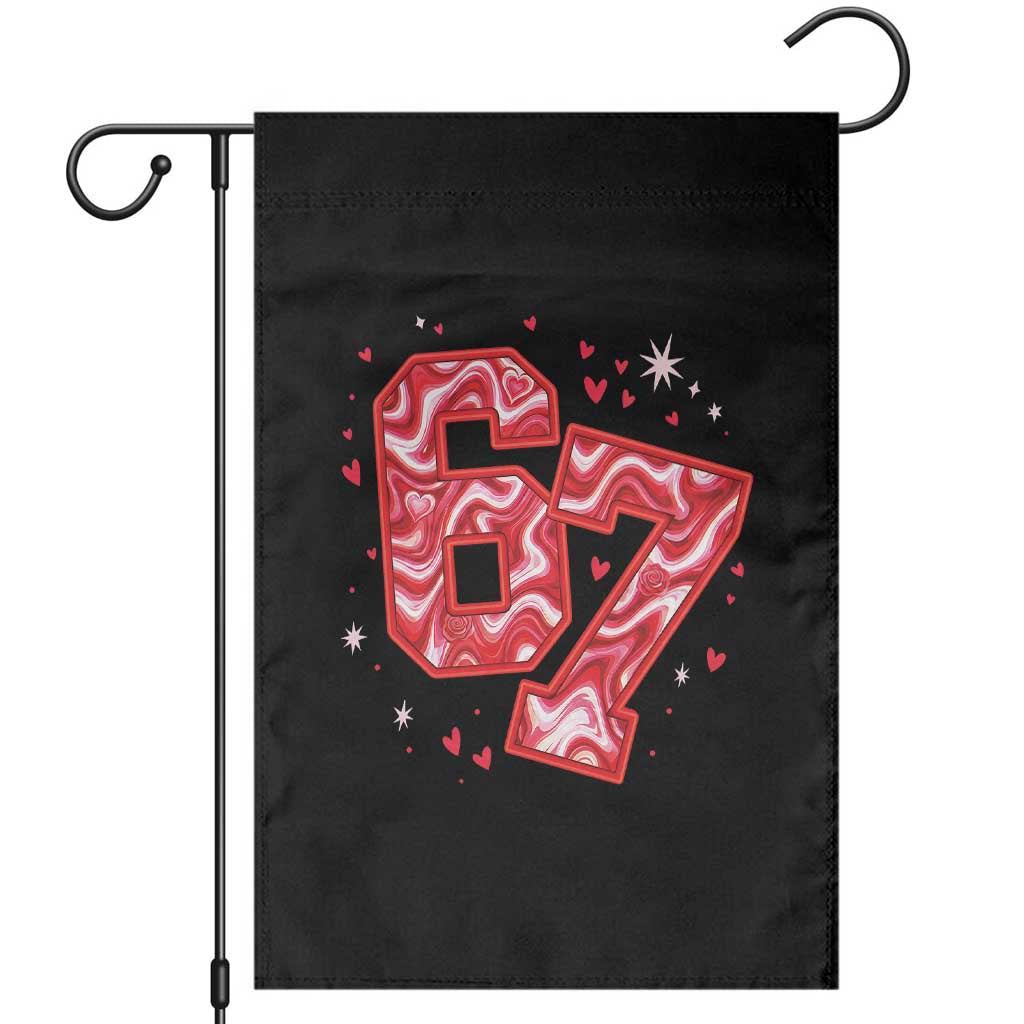 Glitch Swirl Effect Printed Six Seven Meme Garden Flag Valentines Day Gift