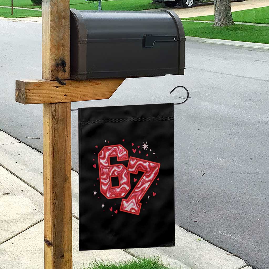 Glitch Swirl Effect Printed Six Seven Meme Garden Flag Valentines Day Gift