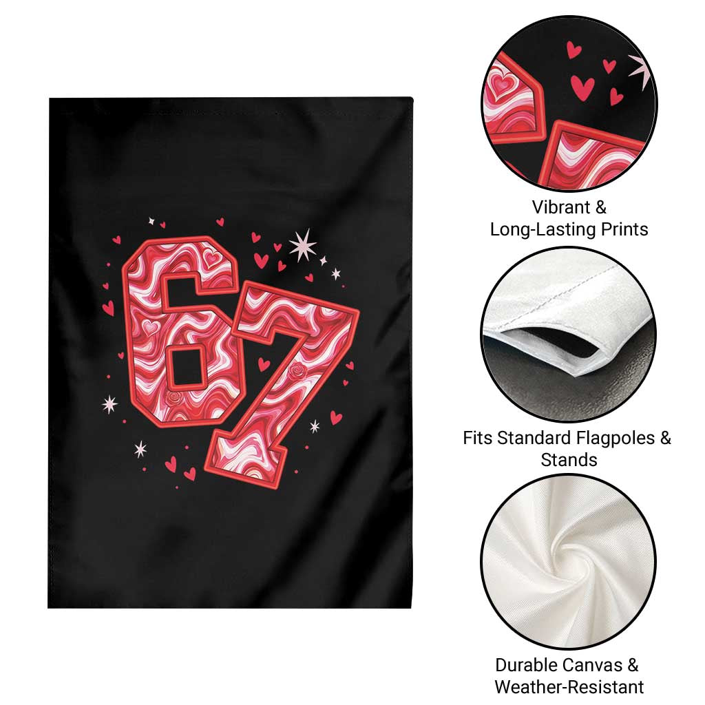 Glitch Swirl Effect Printed Six Seven Meme Garden Flag Valentines Day Gift