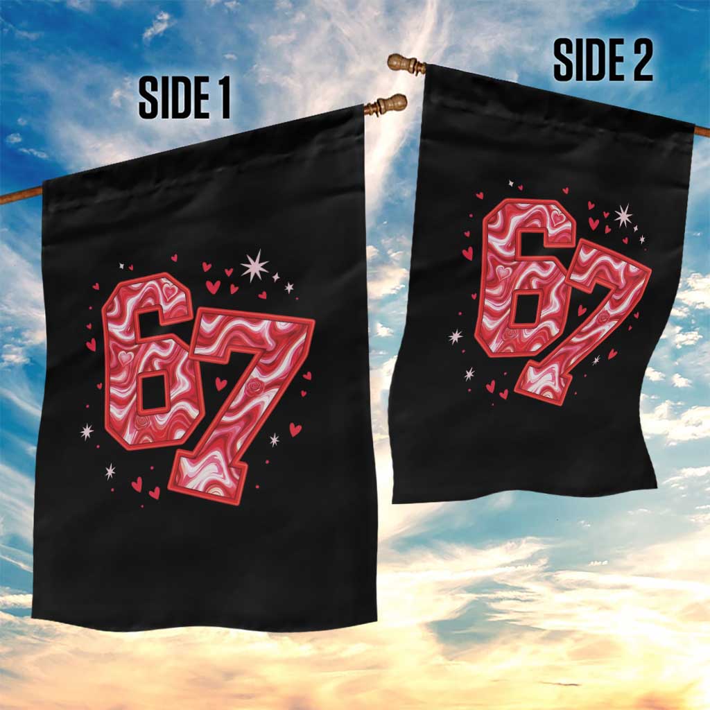 Glitch Swirl Effect Printed Six Seven Meme Garden Flag Valentines Day Gift
