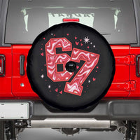 Glitch Swirl Effect Printed Six Seven Meme Spare Tire Cover Valentines Day Gift