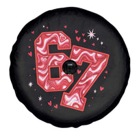 Glitch Swirl Effect Printed Six Seven Meme Spare Tire Cover Valentines Day Gift