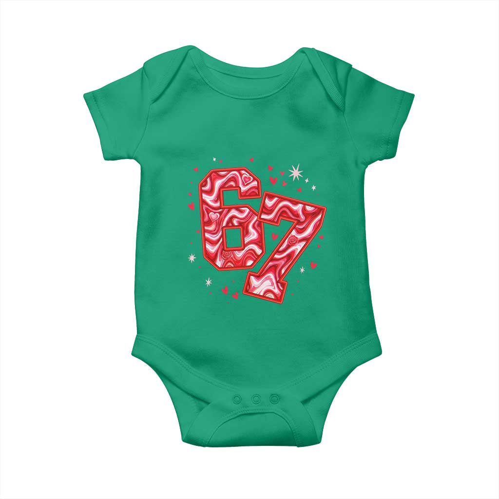 Glitch Swirl Effect Printed Six Seven Meme Baby Onesie Valentines Day Gift