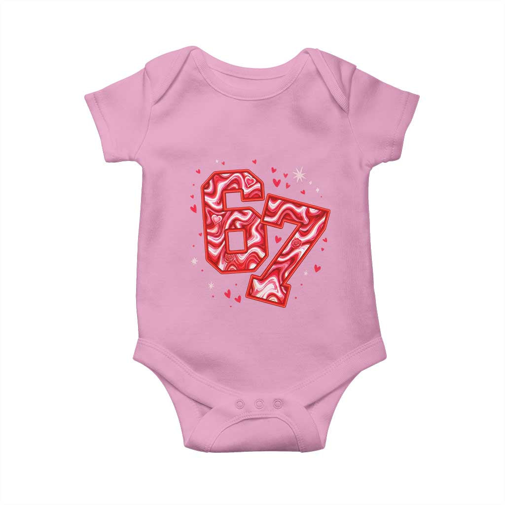 Glitch Swirl Effect Printed Six Seven Meme Baby Onesie Valentines Day Gift