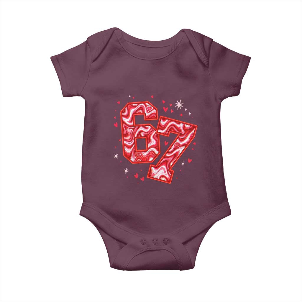 Glitch Swirl Effect Printed Six Seven Meme Baby Onesie Valentines Day Gift