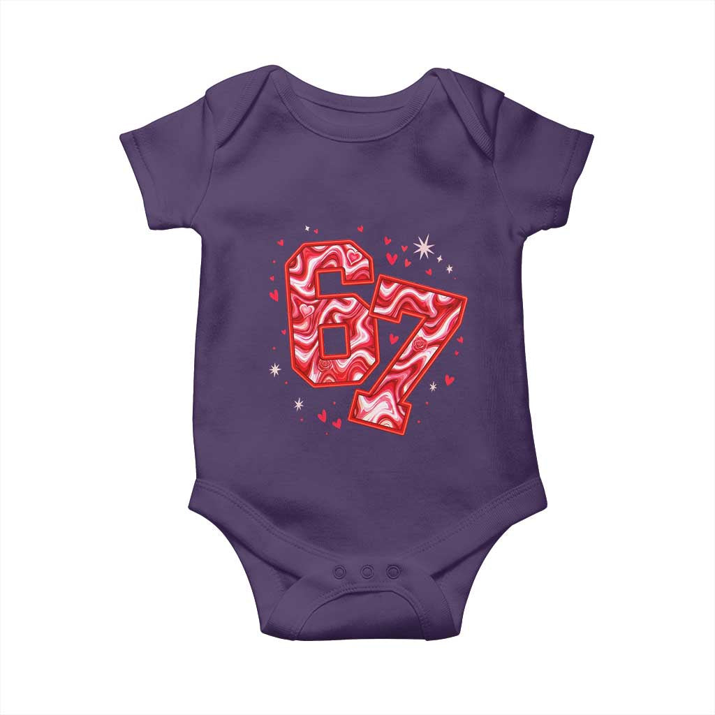 Glitch Swirl Effect Printed Six Seven Meme Baby Onesie Valentines Day Gift