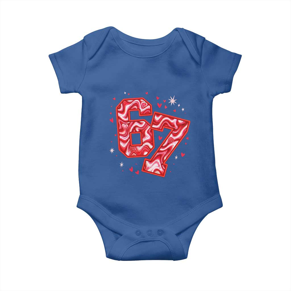Glitch Swirl Effect Printed Six Seven Meme Baby Onesie Valentines Day Gift