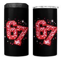 Glitch Swirl Effect Printed Six Seven Meme 4 in 1 Can Cooler Tumbler Valentines Day Gift