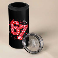 Glitch Swirl Effect Printed Six Seven Meme 4 in 1 Can Cooler Tumbler Valentines Day Gift