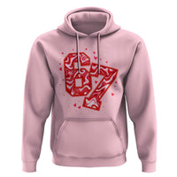Glitch Swirl Effect Printed Six Seven Meme Hoodie Valentines Day Gift
