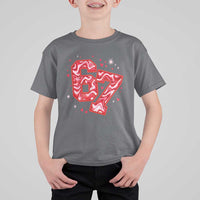 Glitch Swirl Effect Printed Six Seven Meme T Shirt For Kid Valentines Day Gift