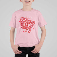 Glitch Swirl Effect Printed Six Seven Meme T Shirt For Kid Valentines Day Gift