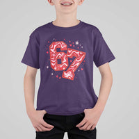 Glitch Swirl Effect Printed Six Seven Meme T Shirt For Kid Valentines Day Gift