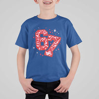 Glitch Swirl Effect Printed Six Seven Meme T Shirt For Kid Valentines Day Gift