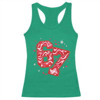 Glitch Swirl Effect Printed Six Seven Meme Racerback Tank Top Valentines Day Gift