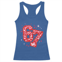 Glitch Swirl Effect Printed Six Seven Meme Racerback Tank Top Valentines Day Gift