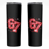 Glitch Swirl Effect Printed Six Seven Meme Skinny Tumbler Valentines Day Gift