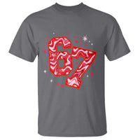 Glitch Swirl Effect Printed Six Seven Meme T Shirt Valentines Day Gift