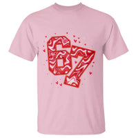 Glitch Swirl Effect Printed Six Seven Meme T Shirt Valentines Day Gift