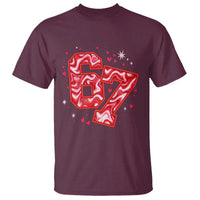 Glitch Swirl Effect Printed Six Seven Meme T Shirt Valentines Day Gift