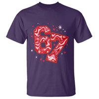 Glitch Swirl Effect Printed Six Seven Meme T Shirt Valentines Day Gift