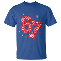 Glitch Swirl Effect Printed Six Seven Meme T Shirt Valentines Day Gift