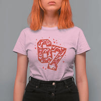 Glitch Swirl Effect Printed Six Seven Meme T Shirt For Women Valentines Day Gift