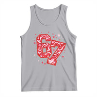 Glitch Swirl Effect Printed Six Seven Meme Tank Top Valentines Day Gift