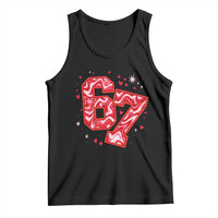 Glitch Swirl Effect Printed Six Seven Meme Tank Top Valentines Day Gift