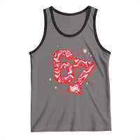 Glitch Swirl Effect Printed Six Seven Meme Tank Top Valentines Day Gift