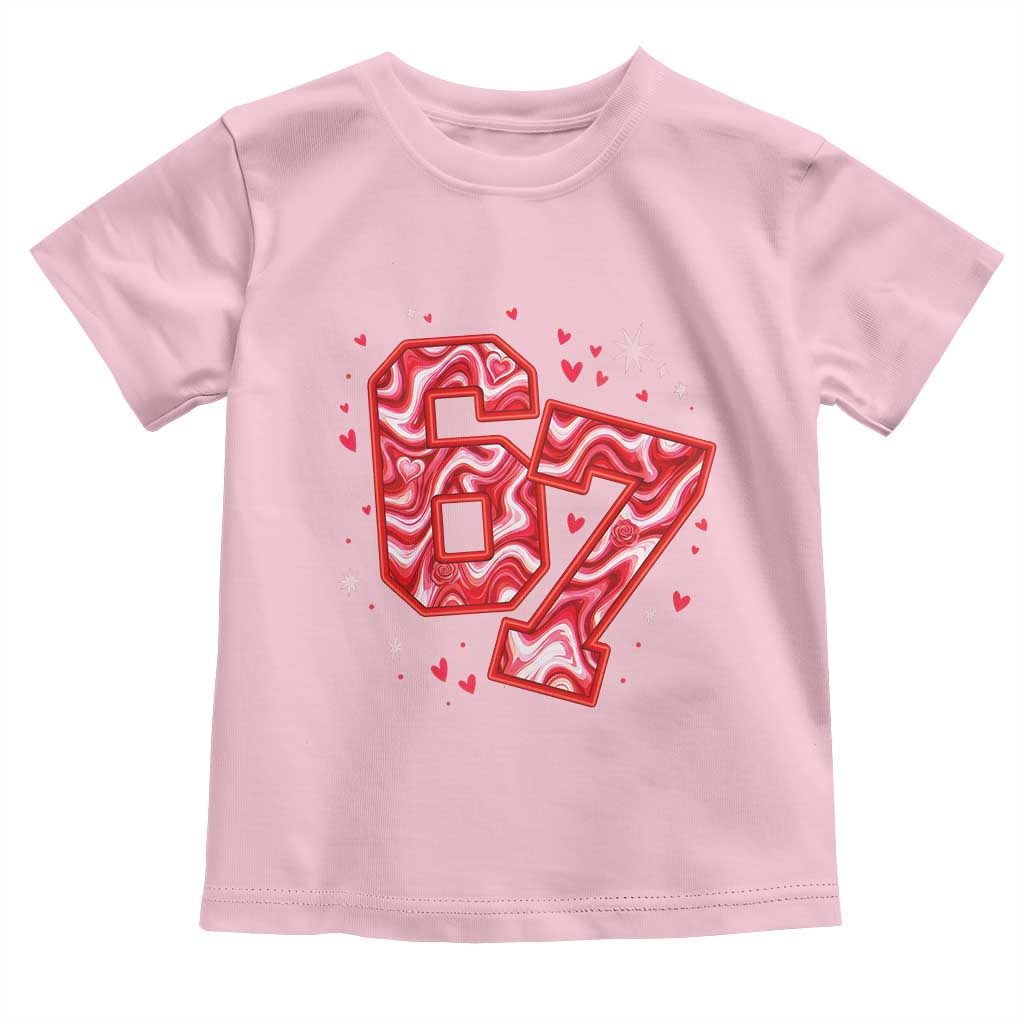 Glitch Swirl Effect Printed Six Seven Meme Toddler T Shirt Valentines Day Gift
