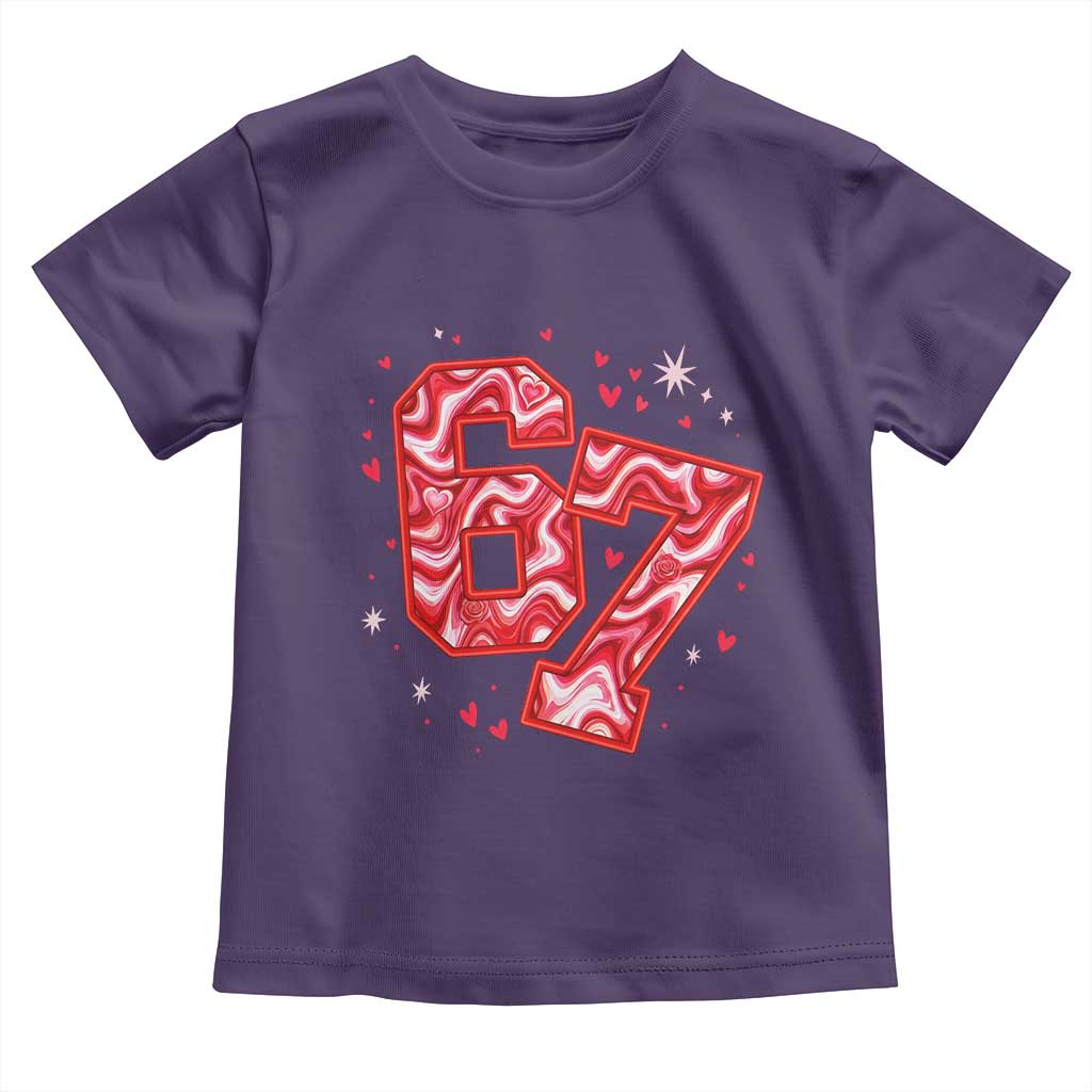 Glitch Swirl Effect Printed Six Seven Meme Toddler T Shirt Valentines Day Gift