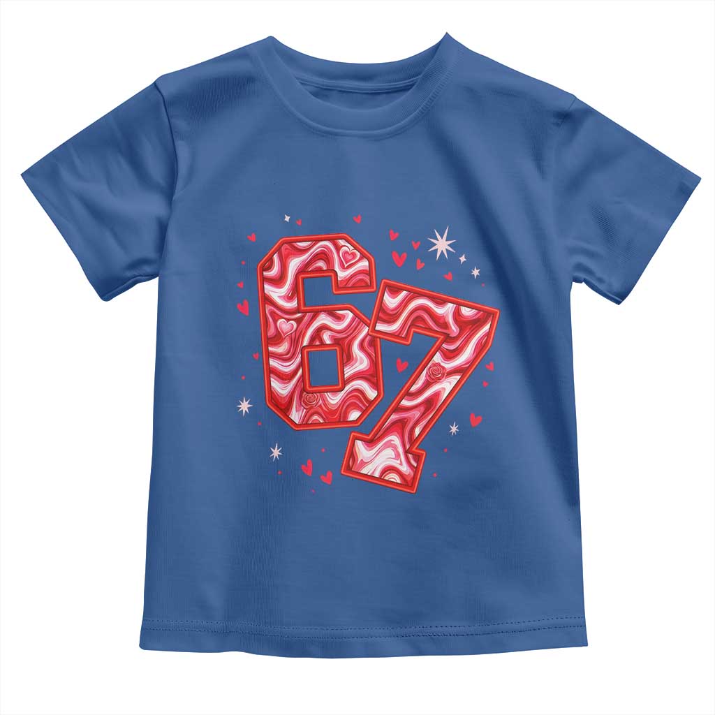 Glitch Swirl Effect Printed Six Seven Meme Toddler T Shirt Valentines Day Gift