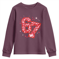 Glitch Swirl Effect Printed Six Seven Meme Youth Sweatshirt Valentines Day Gift