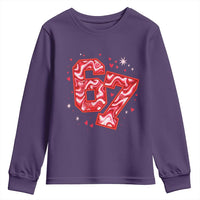 Glitch Swirl Effect Printed Six Seven Meme Youth Sweatshirt Valentines Day Gift