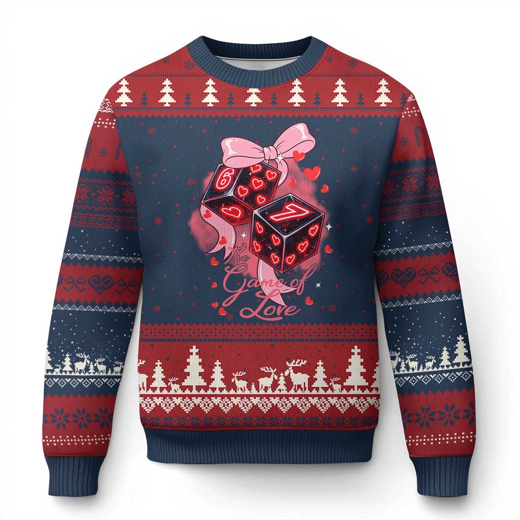 Funny The Game Of Love Six Seven Dice Meme Ugly Christmas Sweater