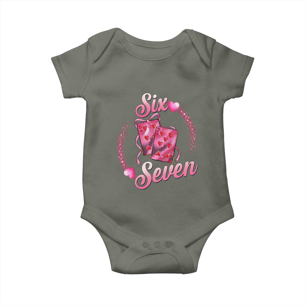 Playing Cards 67 Of Hearts Baby Onesie Six Seven Valentine Meme