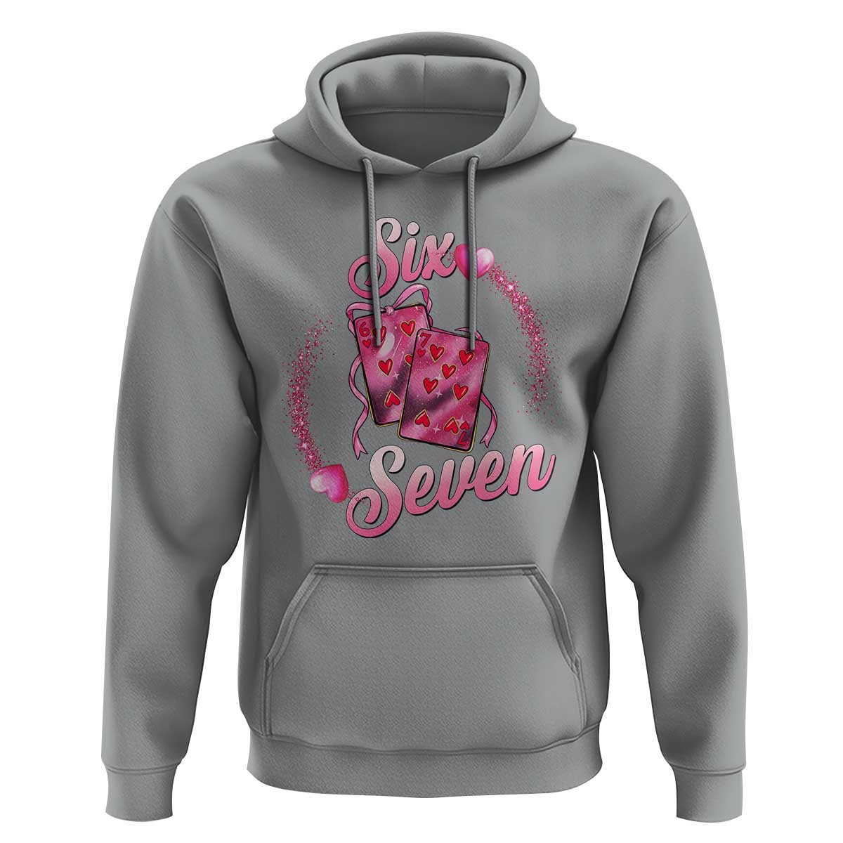 Playing Cards 67 Of Hearts Hoodie Six Seven Valentine Meme