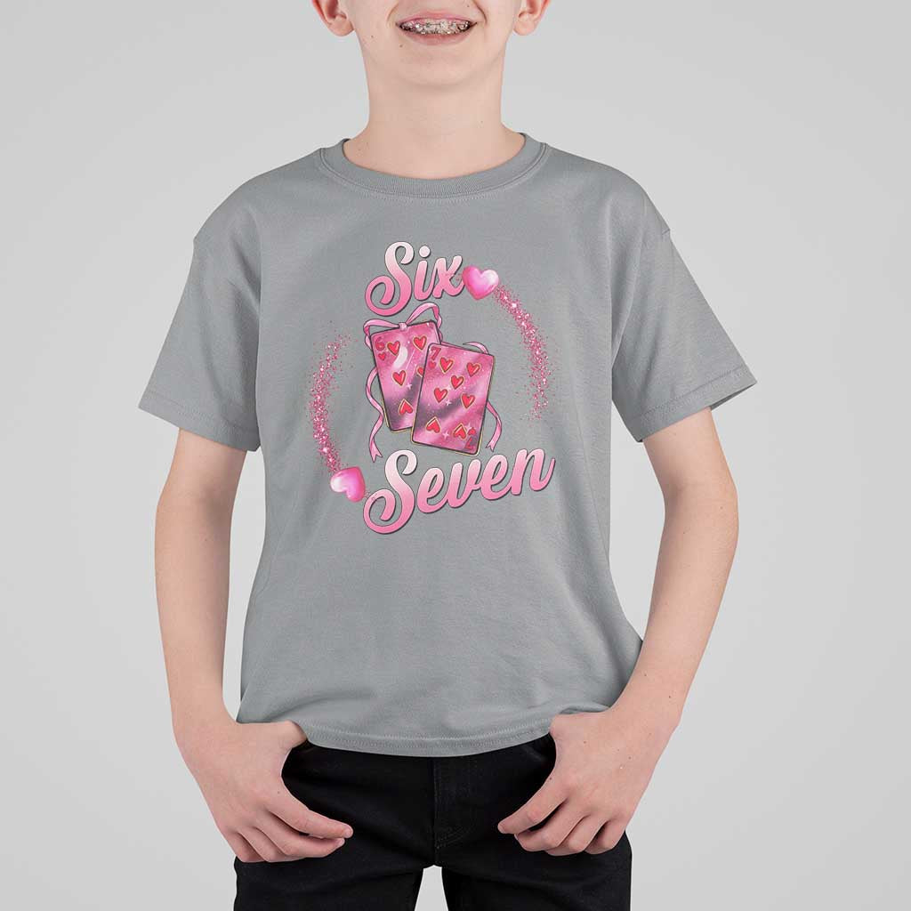 Playing Cards 67 Of Hearts T Shirt For Kid Six Seven Valentine Meme