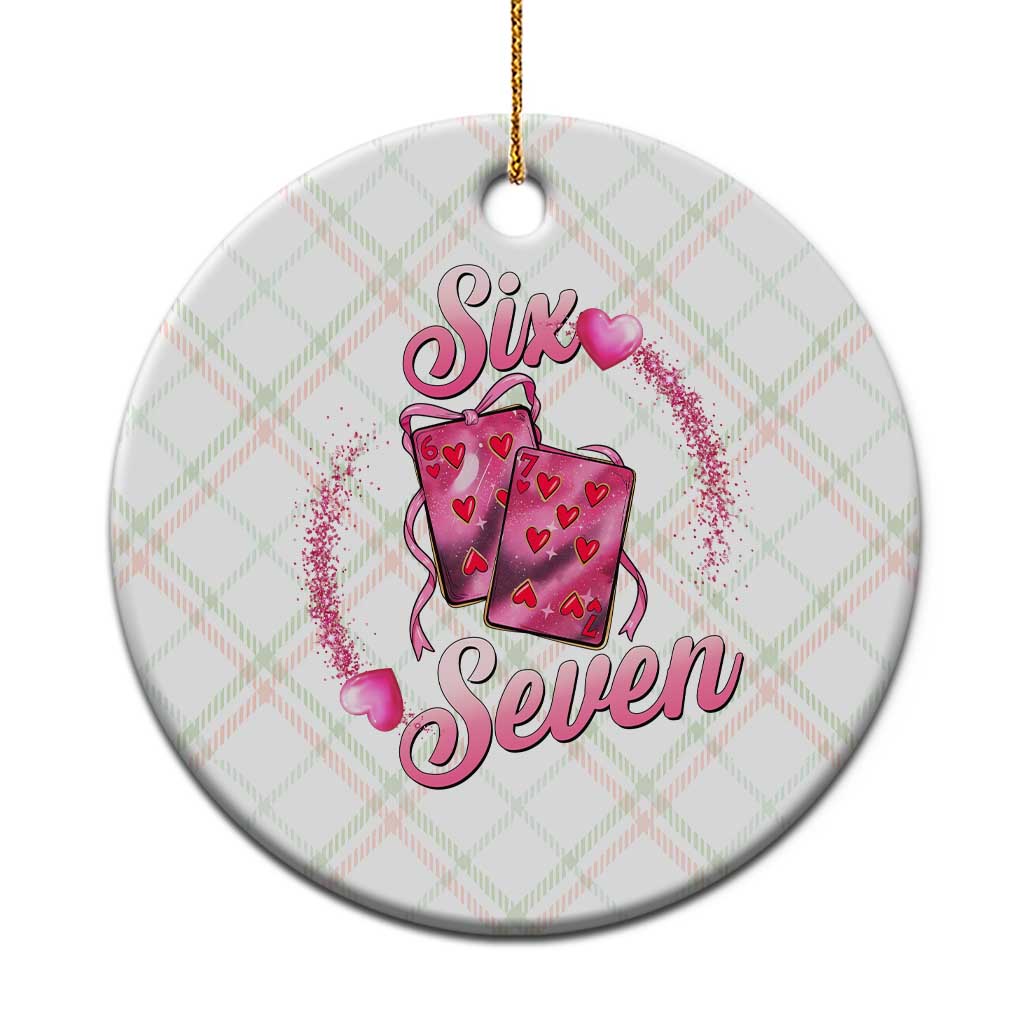 Playing Cards 67 Of Hearts Ceramic Ornament Six Seven Valentine Meme