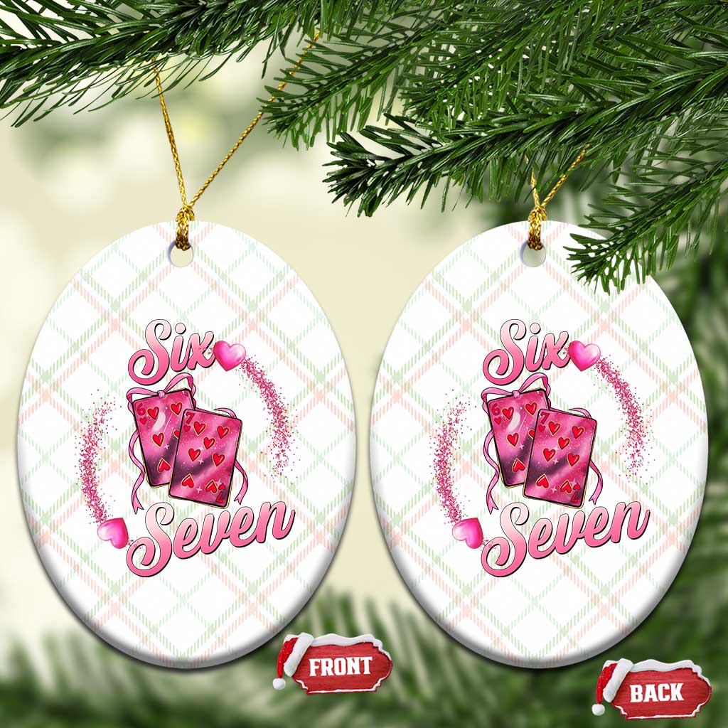 Playing Cards 67 Of Hearts Ceramic Ornament Six Seven Valentine Meme