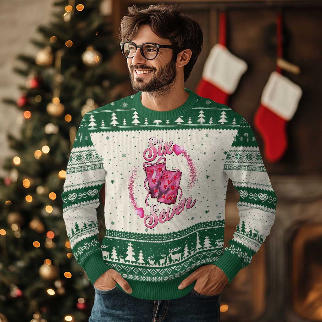 Playing Cards 67 Of Hearts Ugly Christmas Sweater Six Seven Valentine Meme
