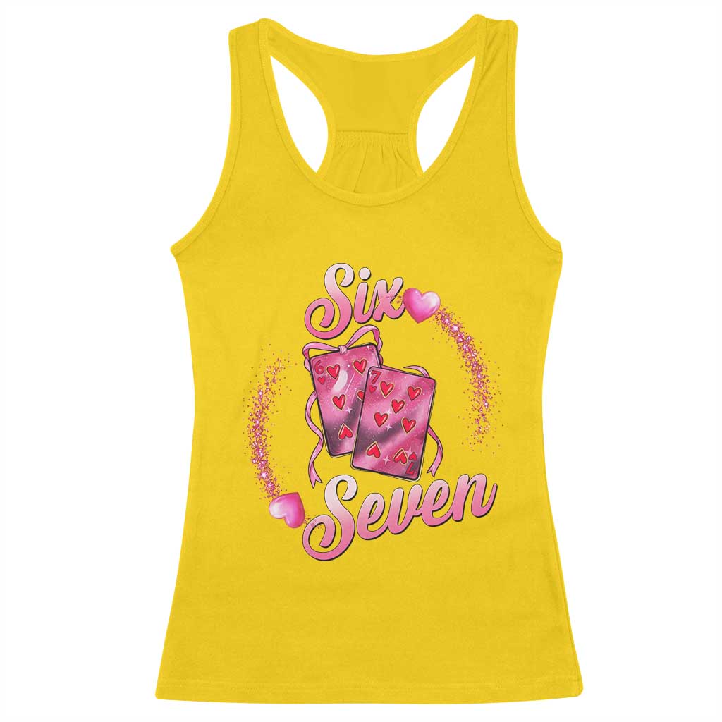 Playing Cards 67 Of Hearts Racerback Tank Top Six Seven Valentine Meme