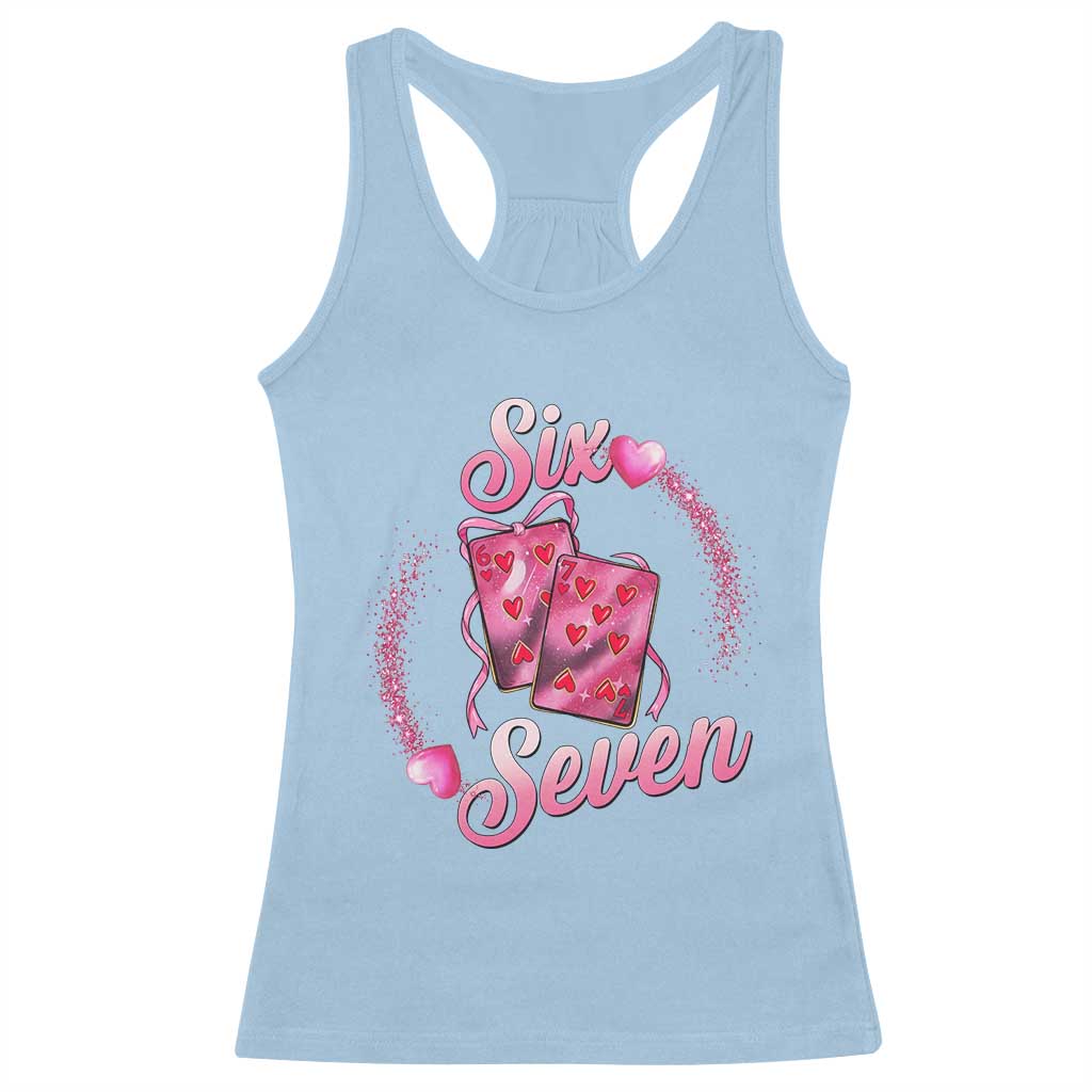 Playing Cards 67 Of Hearts Racerback Tank Top Six Seven Valentine Meme