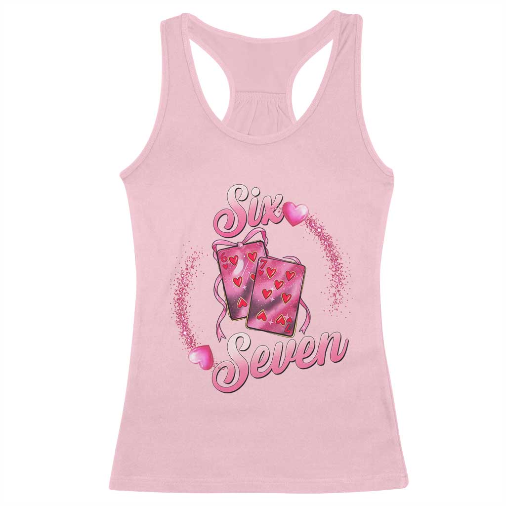 Playing Cards 67 Of Hearts Racerback Tank Top Six Seven Valentine Meme