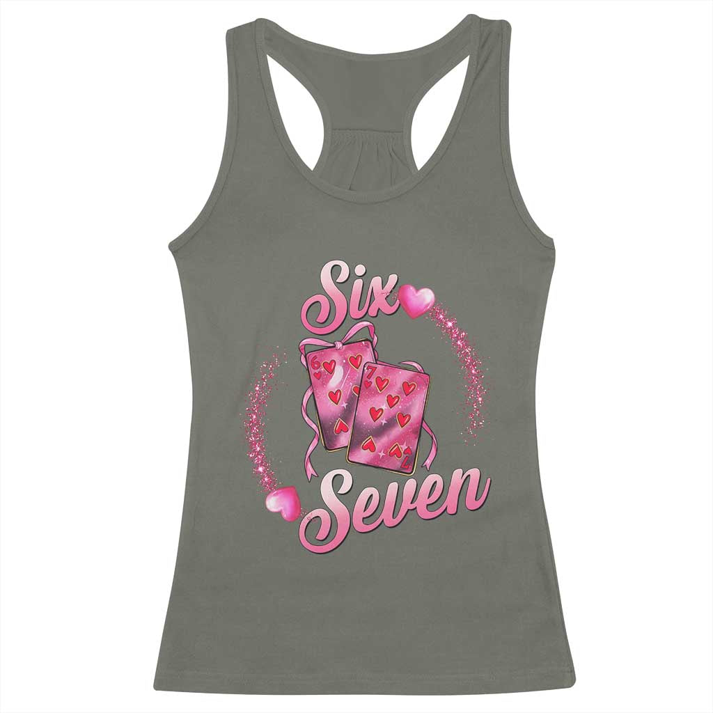 Playing Cards 67 Of Hearts Racerback Tank Top Six Seven Valentine Meme
