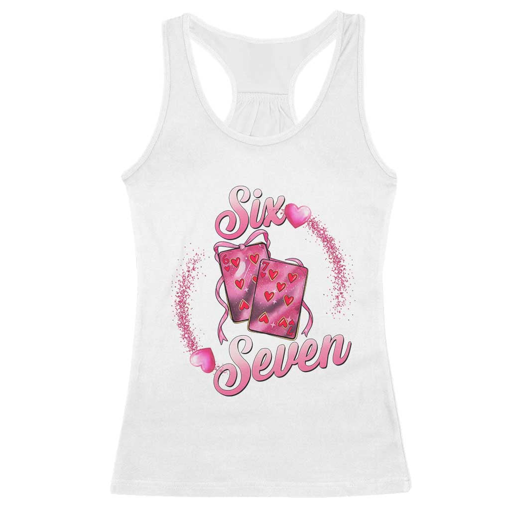 Playing Cards 67 Of Hearts Racerback Tank Top Six Seven Valentine Meme