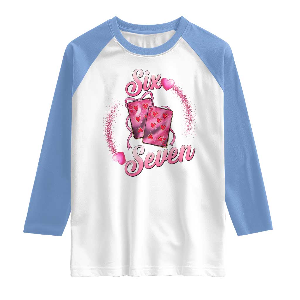 Playing Cards 67 Of Hearts Raglan Shirt Six Seven Valentine Meme